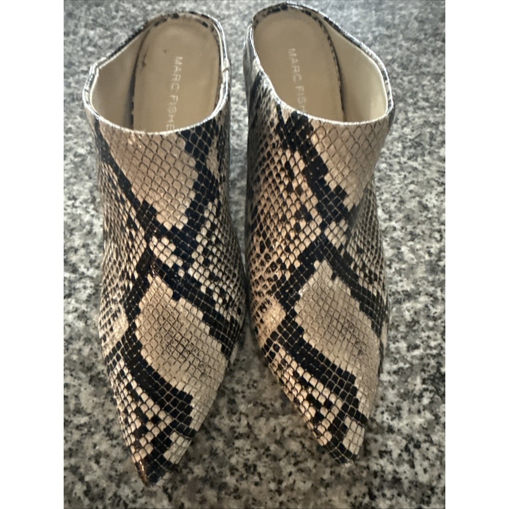 Marc Fisher Ankle Faux Snake Open Back Boots